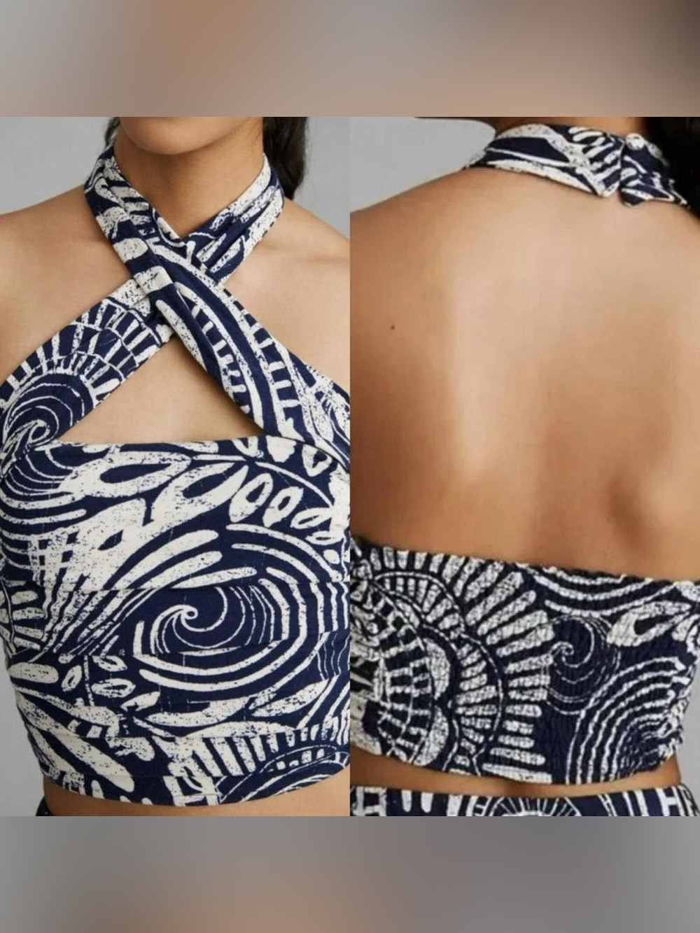 Anthropologie Printed Halter Crop Top – Size S